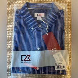 Cutter & Buck Women’s Long Sleeve Pin Striped Button Down Shirt Multiple Sizes